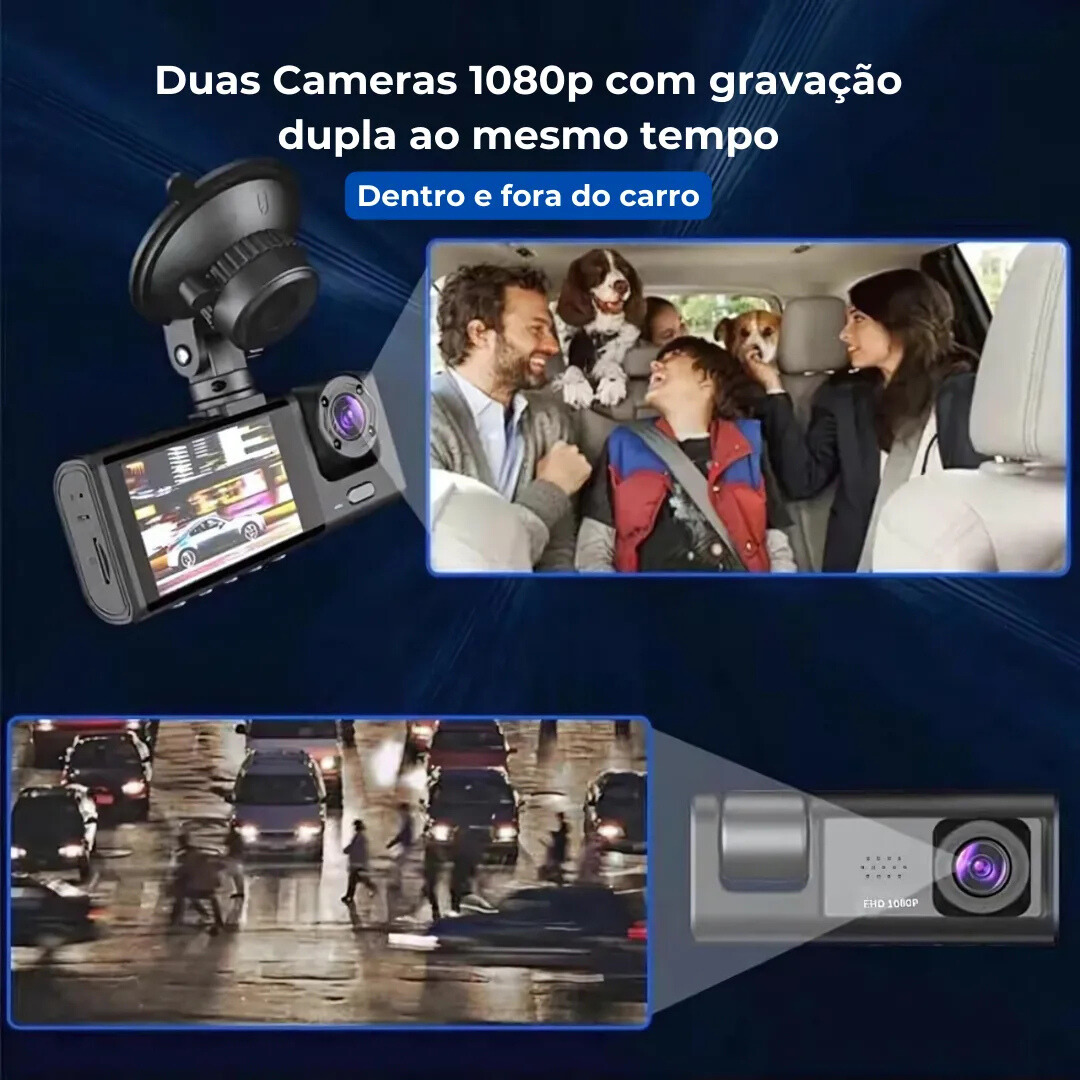 Câmera Veicular 1080P com Visão Noturna