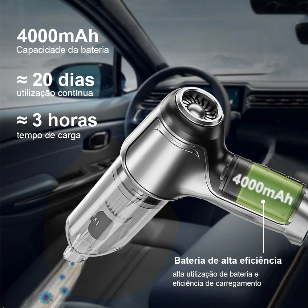 Aspirador Portátil para Carros - Eficiente e Forte