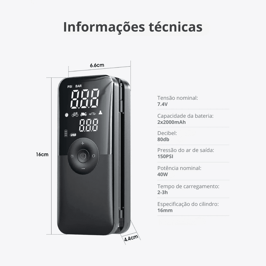 Compressor de Ar Portátil e Multifuncional - TURBOFILL™