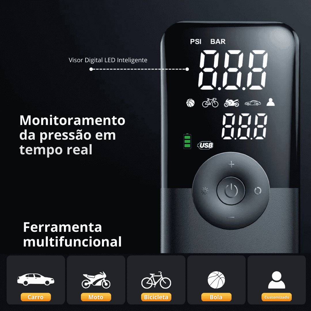 Compressor de Ar Portátil e Multifuncional - TURBOFILL™