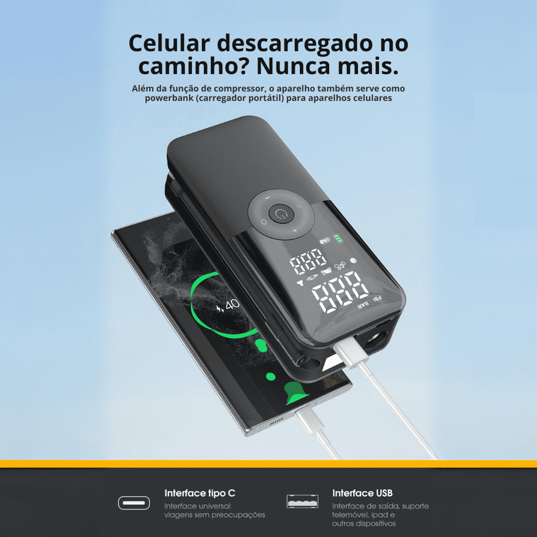 Compressor de Ar Portátil e Multifuncional - TURBOFILL™