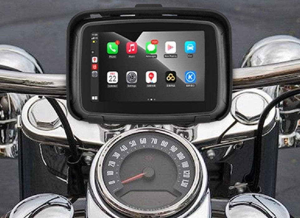 Multimídia para Moto com Display Waterproof - CarPlay e Android Auto